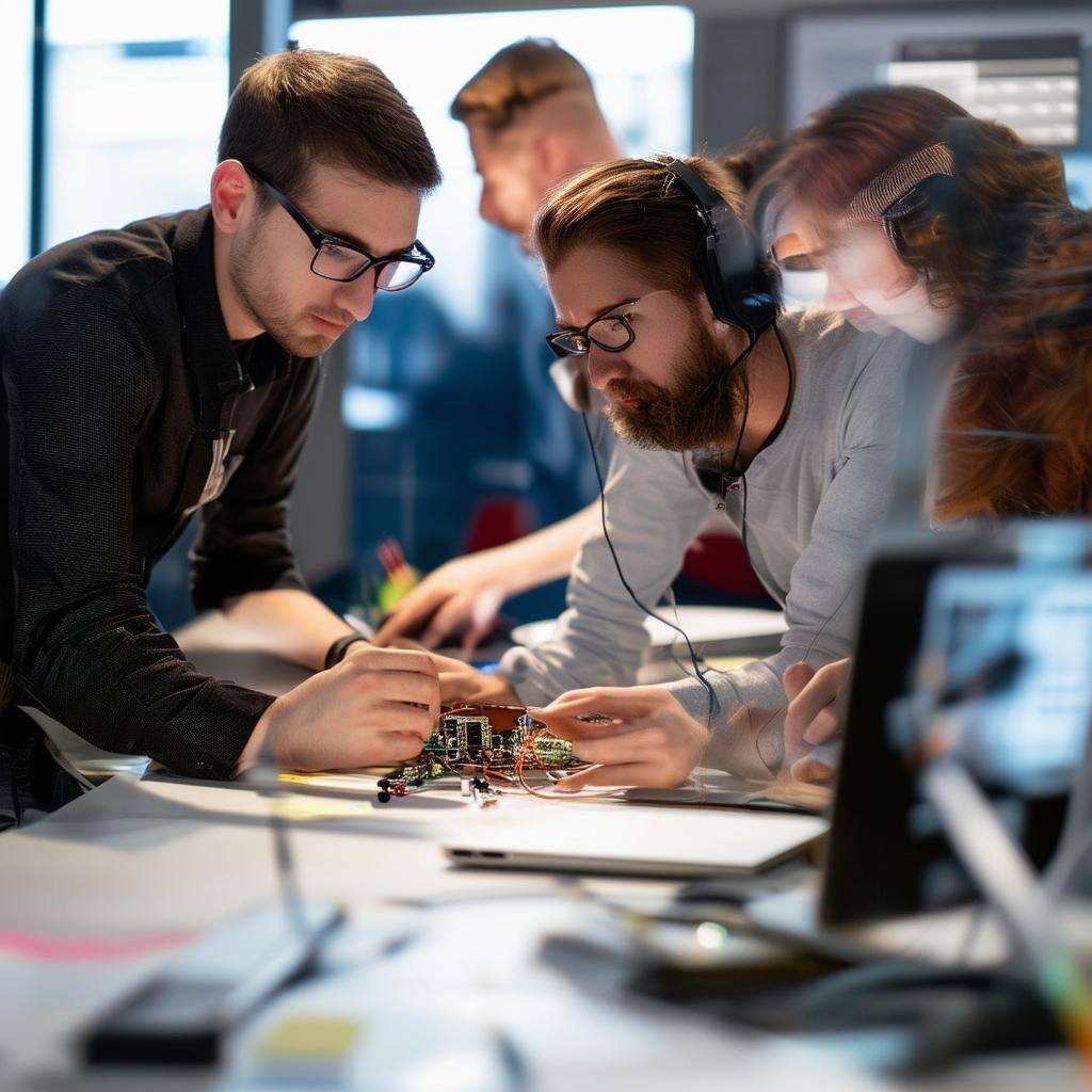 tech team working on a problem